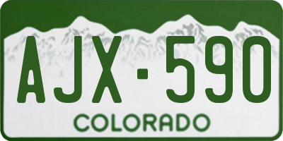 CO license plate AJX590