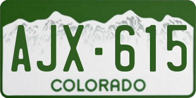 CO license plate AJX615