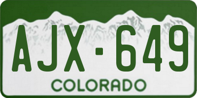 CO license plate AJX649