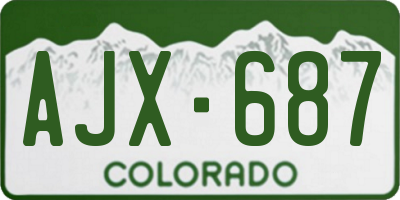 CO license plate AJX687