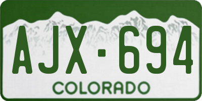 CO license plate AJX694
