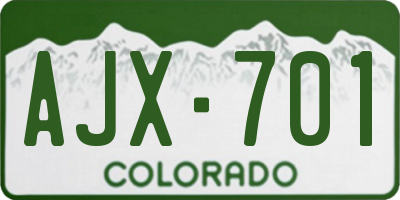CO license plate AJX701