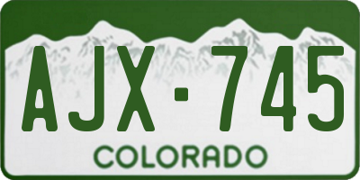 CO license plate AJX745