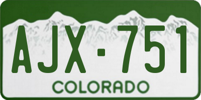 CO license plate AJX751