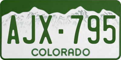 CO license plate AJX795