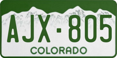 CO license plate AJX805
