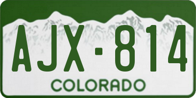 CO license plate AJX814