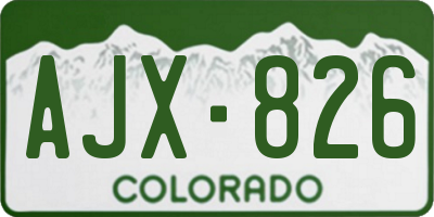 CO license plate AJX826