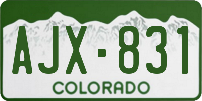 CO license plate AJX831