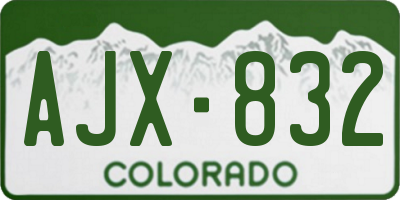 CO license plate AJX832
