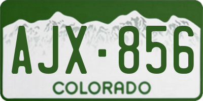 CO license plate AJX856