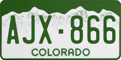 CO license plate AJX866