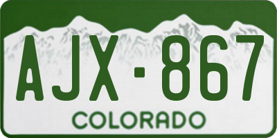 CO license plate AJX867