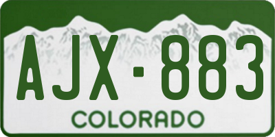 CO license plate AJX883