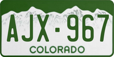 CO license plate AJX967