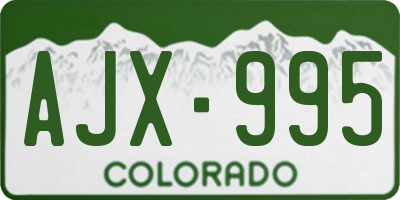 CO license plate AJX995