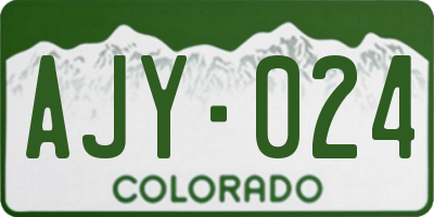 CO license plate AJY024