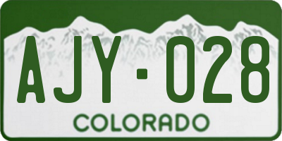 CO license plate AJY028