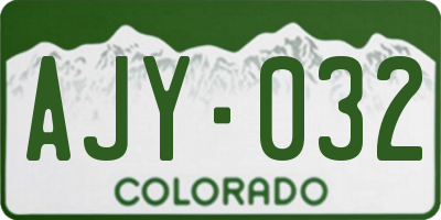 CO license plate AJY032