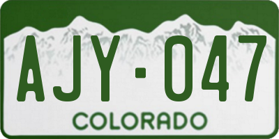 CO license plate AJY047