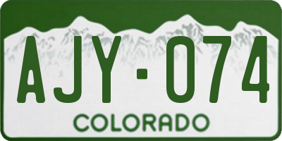 CO license plate AJY074