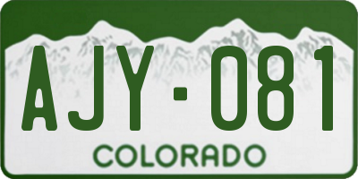 CO license plate AJY081