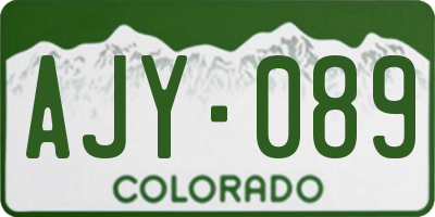 CO license plate AJY089