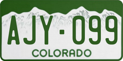CO license plate AJY099