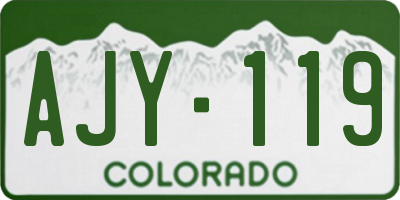 CO license plate AJY119