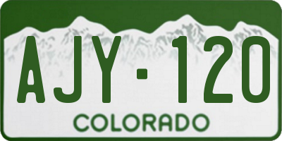 CO license plate AJY120