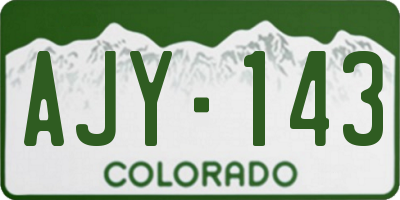 CO license plate AJY143