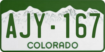 CO license plate AJY167