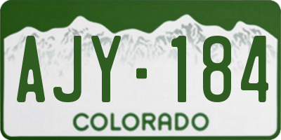 CO license plate AJY184