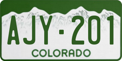CO license plate AJY201