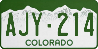 CO license plate AJY214