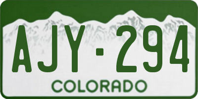 CO license plate AJY294