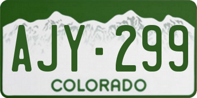 CO license plate AJY299