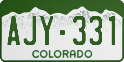 CO license plate AJY331