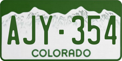 CO license plate AJY354