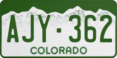 CO license plate AJY362