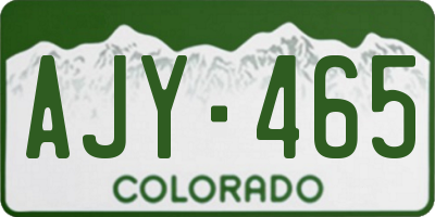 CO license plate AJY465