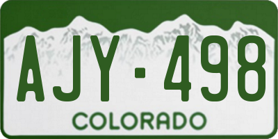 CO license plate AJY498