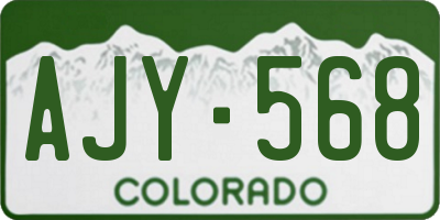 CO license plate AJY568