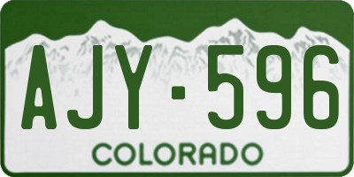 CO license plate AJY596