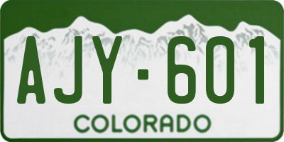 CO license plate AJY601