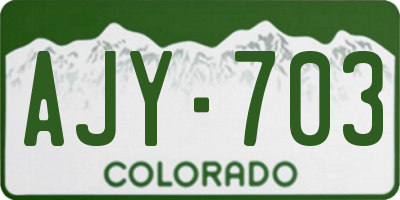 CO license plate AJY703