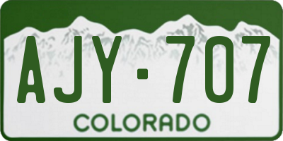 CO license plate AJY707