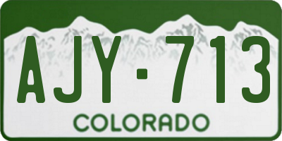 CO license plate AJY713