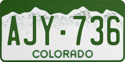 CO license plate AJY736