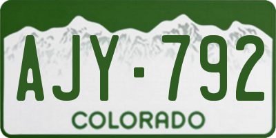 CO license plate AJY792